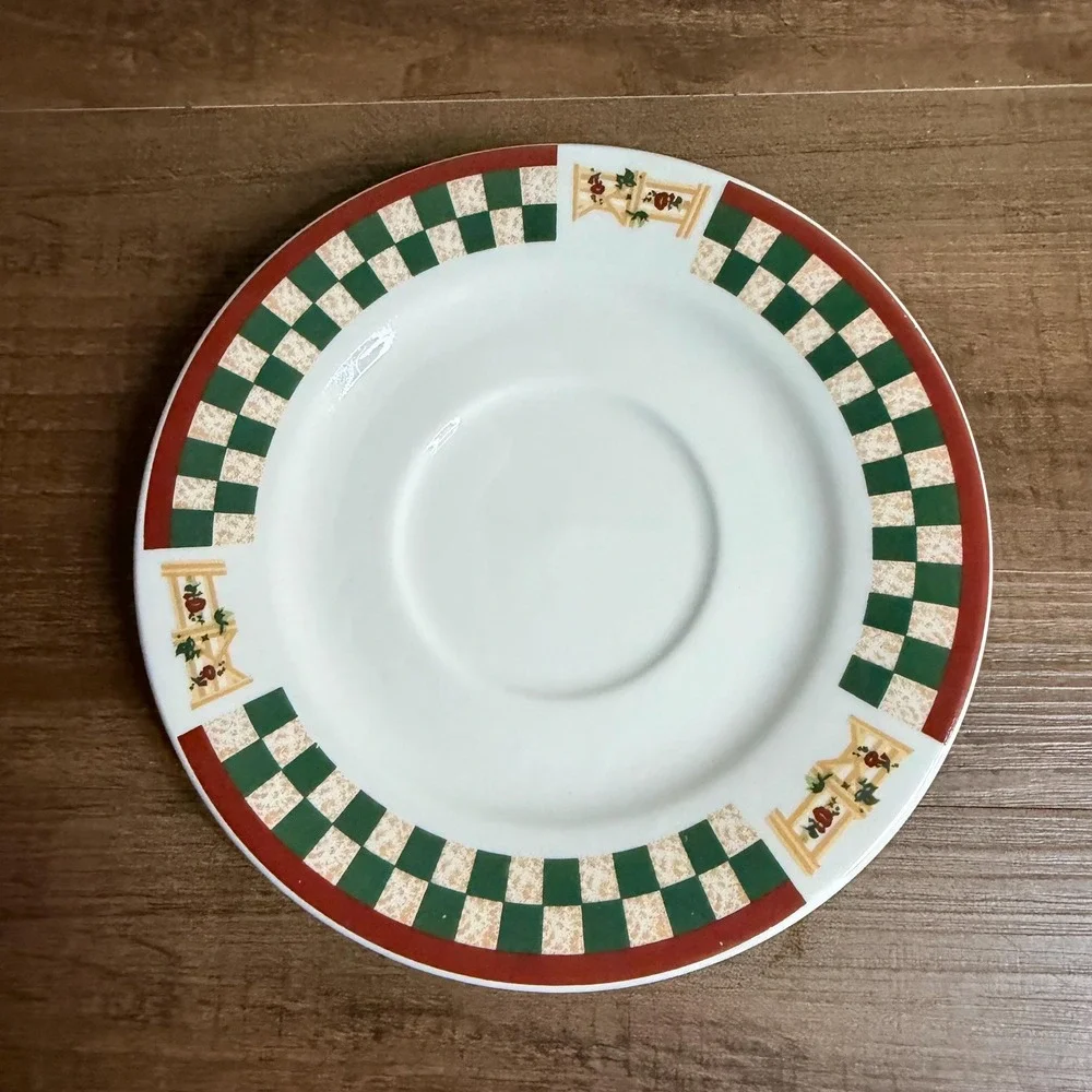 6 VTG Betty Crocker Country Inn Saucers Tea Coffee Cup Plate Stoneware Farmhouse